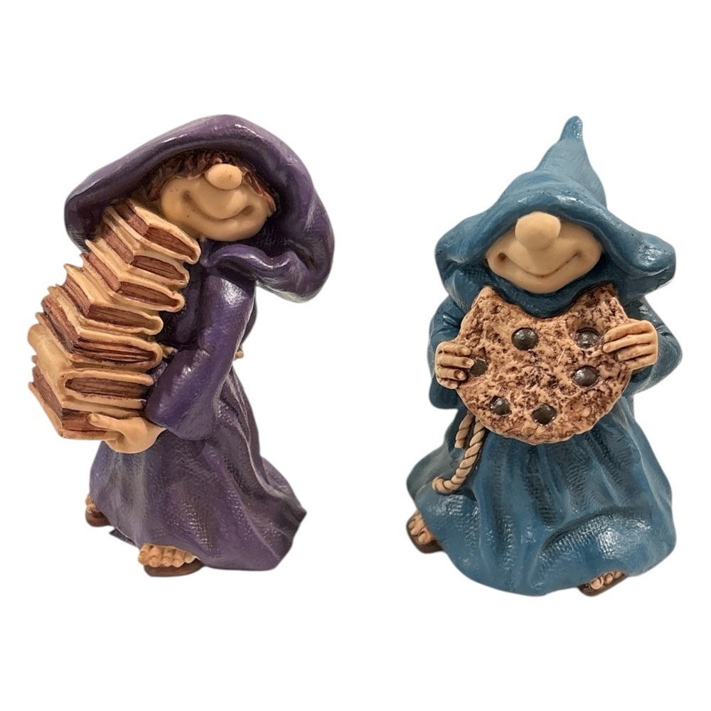 Friar Folk Monk Figurine Books Chocolate Chip Cookie LOT of 2 NIB Vintage